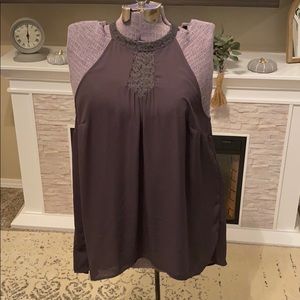 Torrid 1 1X XL Gray Lace Hi Lo Cami Shell Blouse